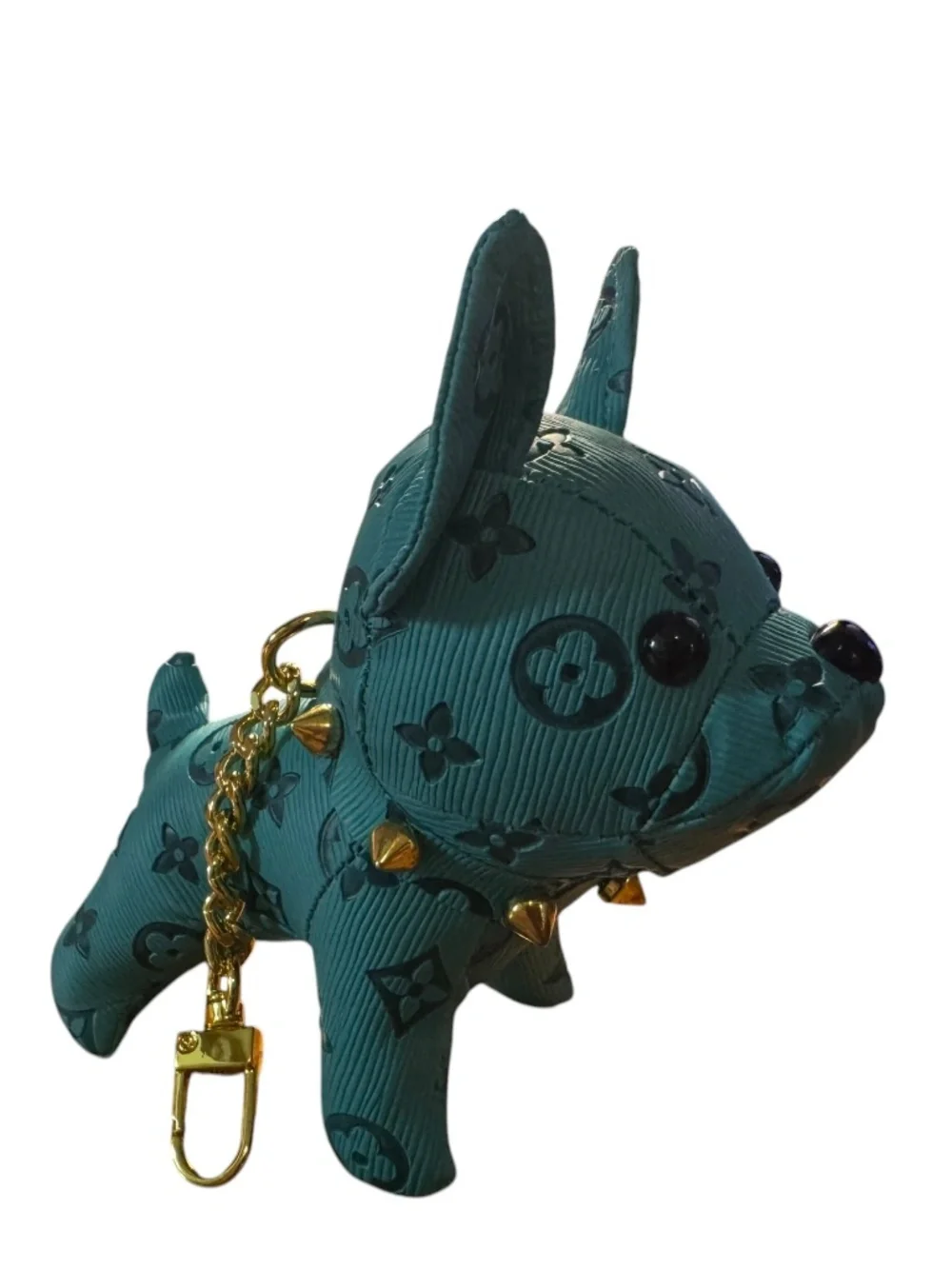 Teal Blue French Bulldog Dog Keychain Handbag Bag Charm - Brand New